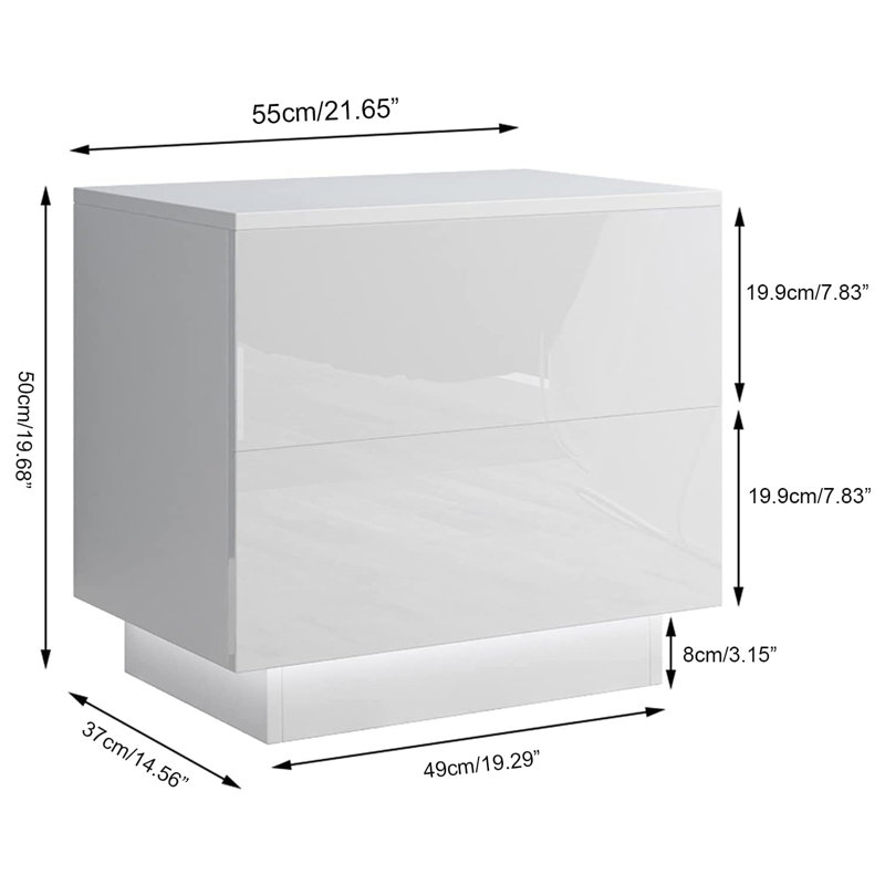 Lanie 55cm W Particle Board / Chipboard Bedside Table