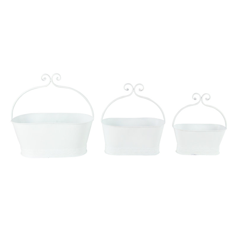 Ensemble de pots à fleurs suspendus en fer 3 pièces Vicknair