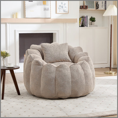 Pouf poire pour adultes, pouf poire une place à motif floral, canapé de sol ultra doux en fausse fourrure, fauteuil de lecture surdimensionné pour salon, chambre, bureau