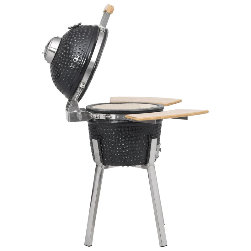 Kamado Barbecue Grill Smoker Ceramic, Black