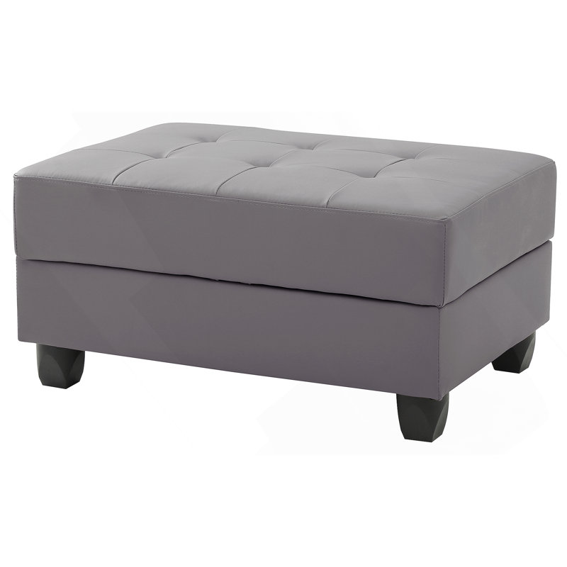 Chic Gray Contemporary Ottoman