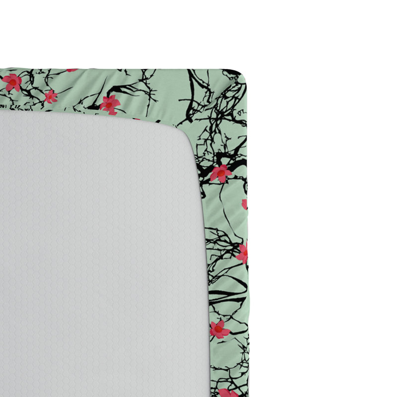 Microfiber Floral Fitted Sheet, Twin Fitted Sheet
