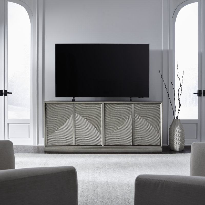  Console décorative 4 portes Izaha, Champagne argenté