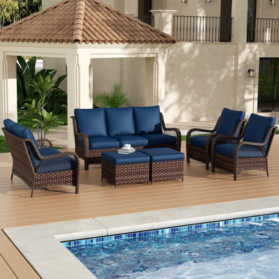7 - Person Patio Conversation Set With Cushions