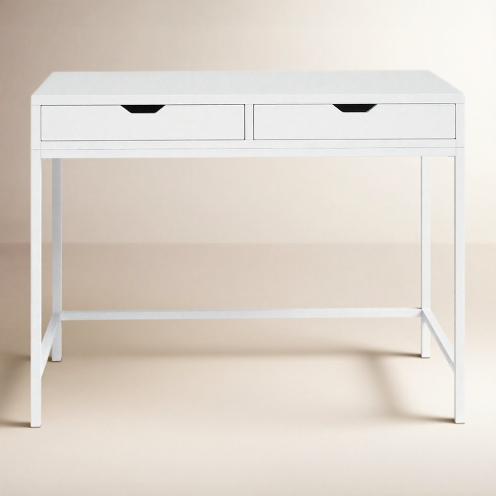 Aerne 40 " Mahogany Writing Desk, White