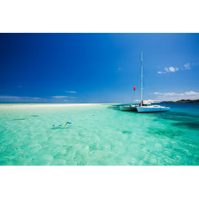 Catamaran In Water - Wrapped Canvas Print