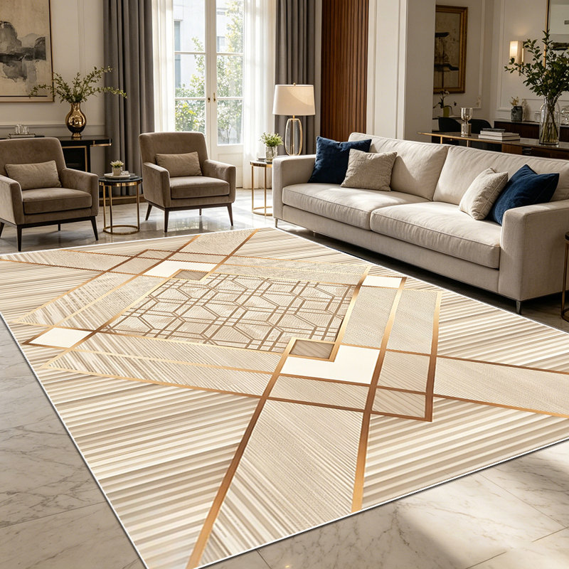 1PC Geometric Art Deco Striped Diamond Pattern area rugs for Living Room, Soft and Comfortable, Suitable for all seasons, easy-to-maintain, machine washable Indoor floor mat, Under Table Farmhouse suitable for dining room, bedroom, entryway, home
