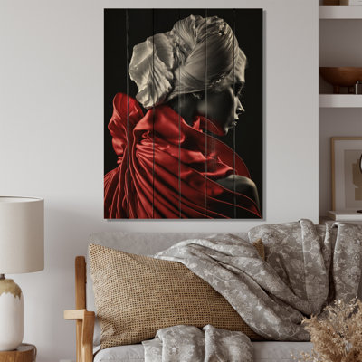 «Vintage Elegance I», impression sensuelle sur bois de pin naturel