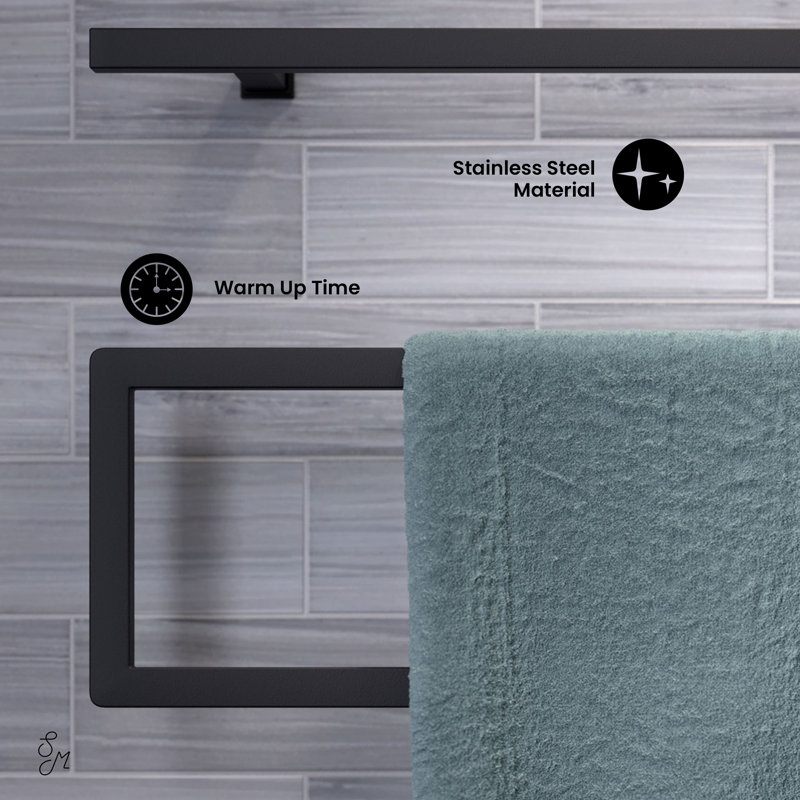 Voltaire 5-Bar Electric Towel Warmer in Matte Black, Matte Black
