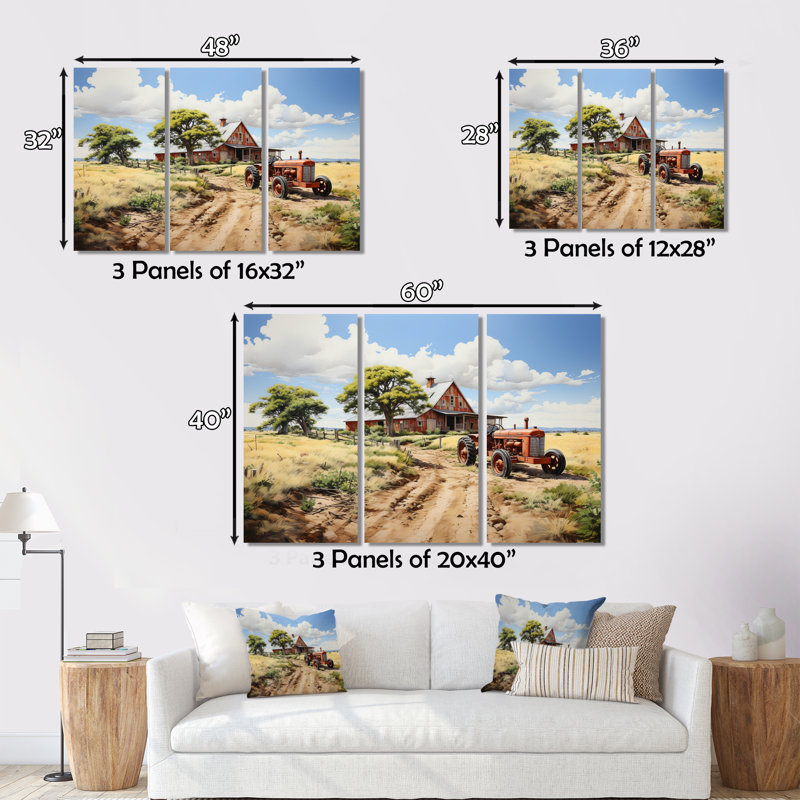 Ensemble de reproduction d'art sur toile Barns, H 40 po x l 60 po x P 1 po