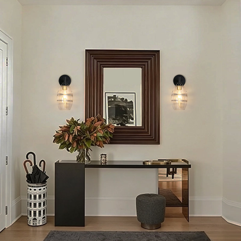1 Light Glass Shade Wall Sconce