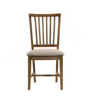 Ensemble de 2 chaises d'appoint transitionnelles en chêne de style transitionnel rembourrées pour une expérience culinaire confortable