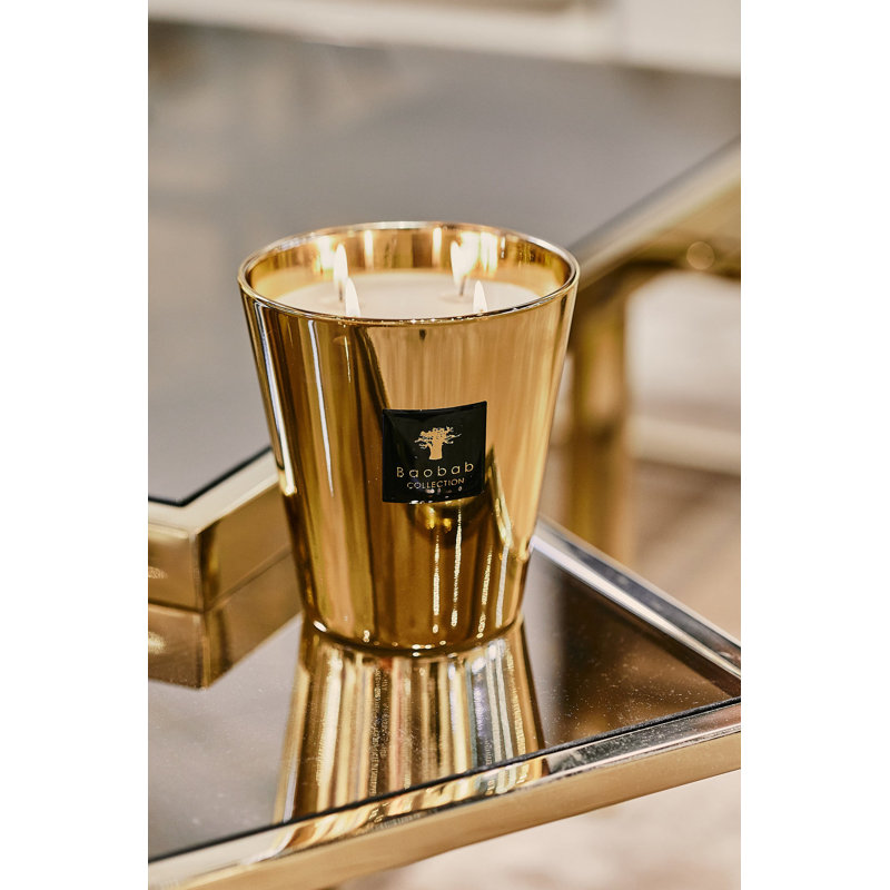 Les Exclusives Aurum Candle, 3.9" H x 5.07" W x 5.07" D