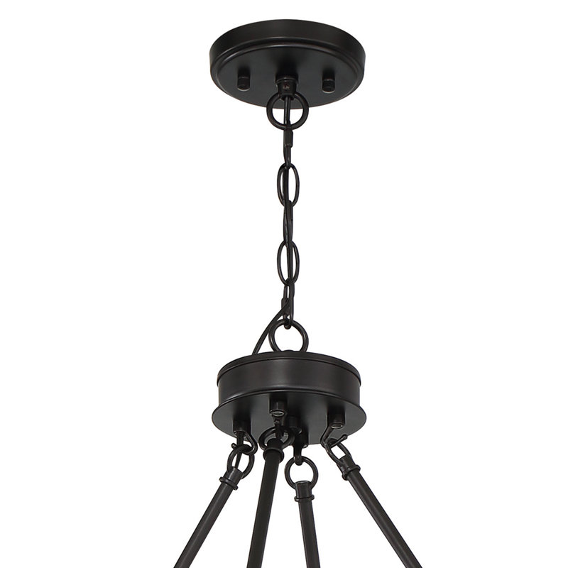 Madalyn 12-Light Chandelier, Crackle White/Classic Black