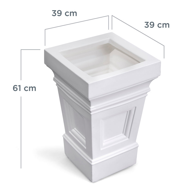 Classic White High-Density Plastic Self-Watering Planter Box