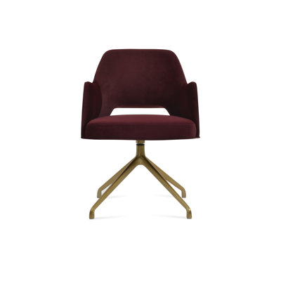 Marash Arm Spider Swivel Dining Chair in Cherry Velvet by sohoConcept