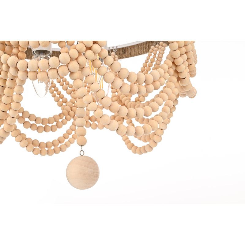 Hudson 16 inch Beaded Flush mount , Beige