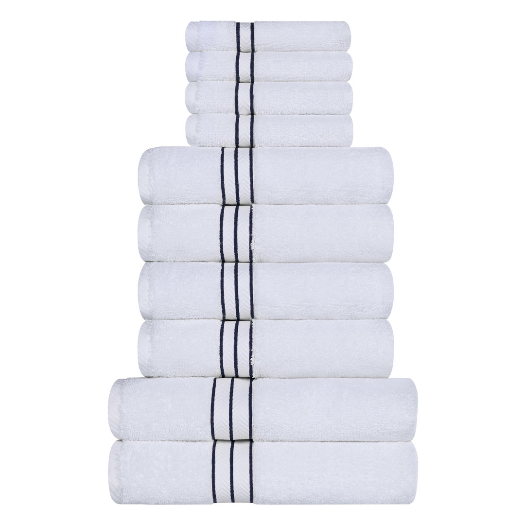 Josann Turkish Cotton Ultra-Plush Solid 10 Piece Highly Absorbent Heavyweight Towel Set Latitude Run® 