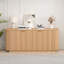Buffet de rangement ondulé de 63 po à deux portes avec tablettes réglables, idéal pour la cuisine, le salon, le couloir - rangement polyvalent-1421133997