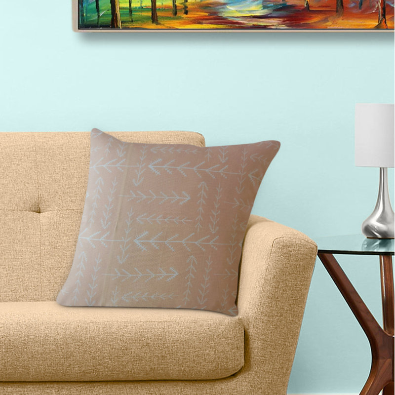 Coussin en coton Takako, 20 po x 20 po, Crème, Coussin décoratif