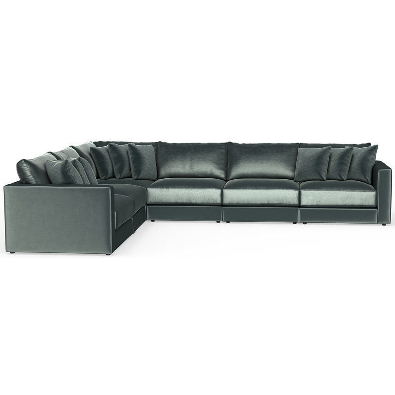 Canapé modulaire six pièces Rondale, Mélange de polyester vert