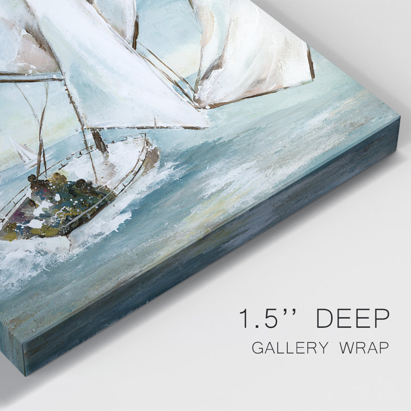 «Réglage de voile» - peinture sur toile tendue, H 18 po x l 12 po x P 1 po