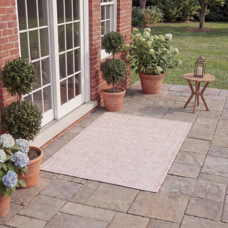 Tapis oriental d'intérieur / extérieur Judon Performance, Rectangle 2 pi x 3 pi 7 po, Soft Pink/Ivory