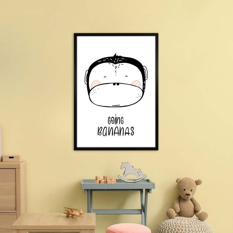 Monkey by Miniofmine - Print, Brown Framed, 88cm H x 64cm W x 3cm D