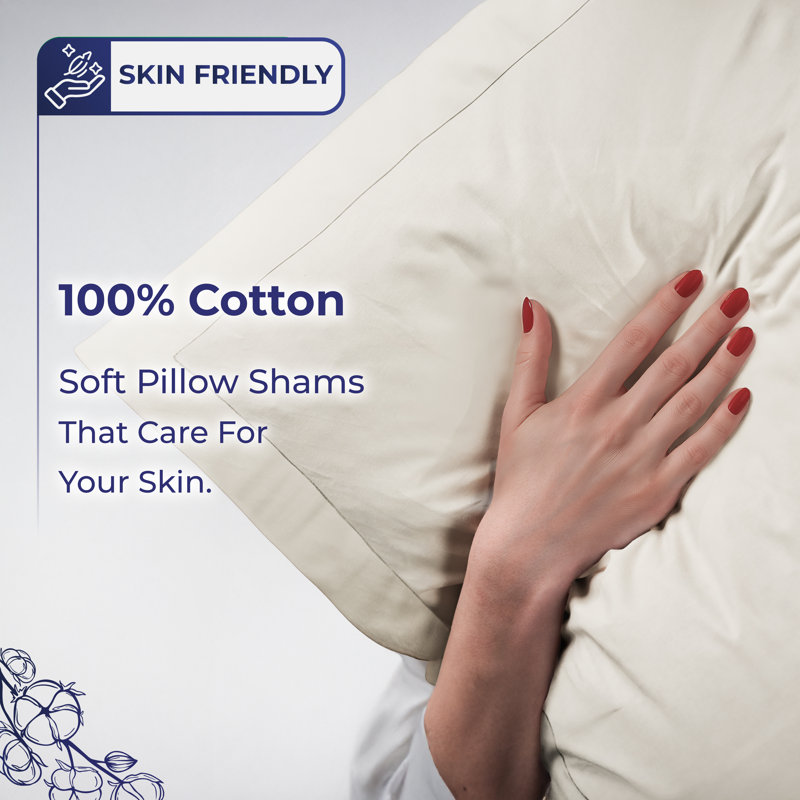100% Cotton Sateen Weave Solid Duvet Cover Set - Includes 1 Duvet Cover & 2 Pillow Sham Set, Beige