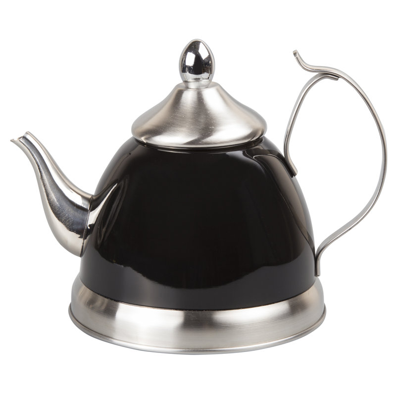 Creative Home Stainless Steel Stovetop Tea Kettle, Black
