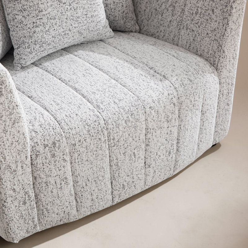 Fauteuil demi-tonneau pivotant surdimensionné de 39 po de largeur, Gris clair