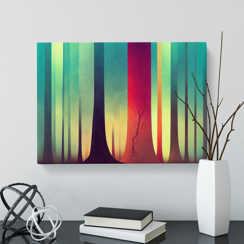 An Ethereal Abstract Forest - Wrapped Canvas Print, 40cm H x 60cm W x 3cm D