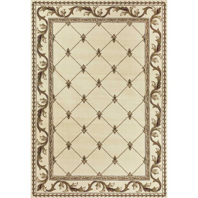 Tapis décoratif en polypropylène ivoire 2 pi x 3 pi