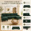 Ce canapé en chenille vert foncé en forme de U avec deux chaises longues est confortable, durable, facile à nettoyer et convient à divers espaces domestiques-130389614