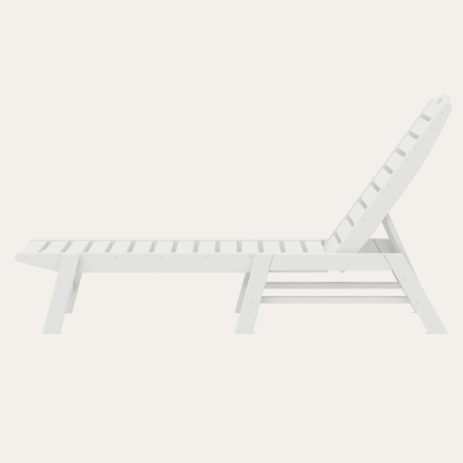 POLYWOOD® Nautical 24" Patio Chaise Lounge, White
