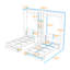Unité de lit escamotable double avec tablette convertible-1315743347