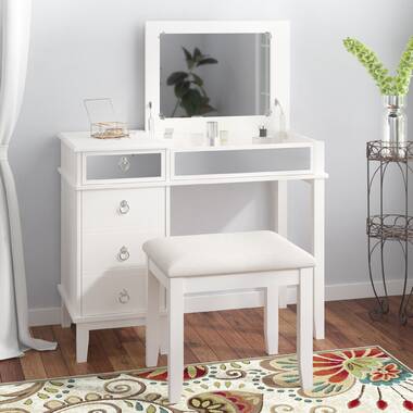 Wooden Makeup Organizer Latitude Run Finish: White