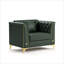 Canapé Chesterfield modulaire avec coussins capitonnés en similicuir vert pour salon, appartement-684428055