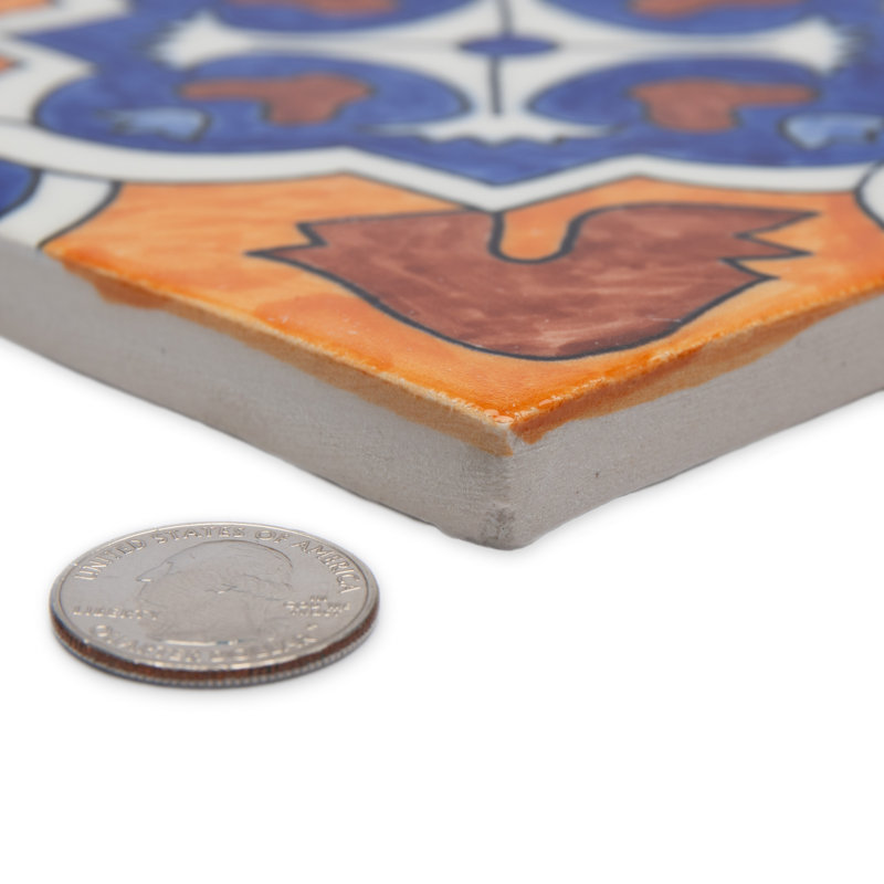 Déco provincial de l'Alhambra 6 po X 6 po Carreau de porcelaine