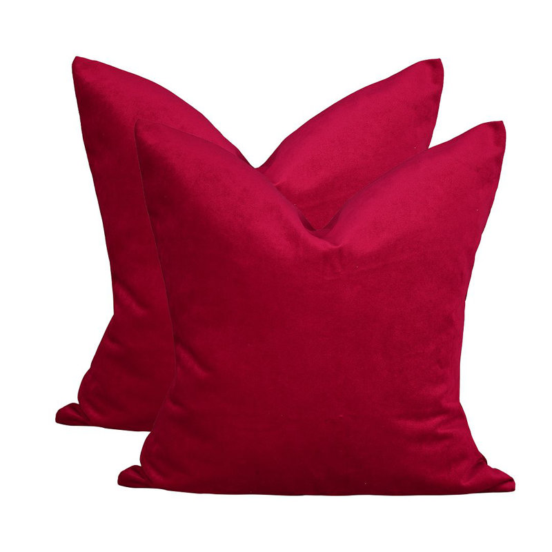Matte Velvet Cushion Cover - 1 Pc, 30cm x 30cm, Red