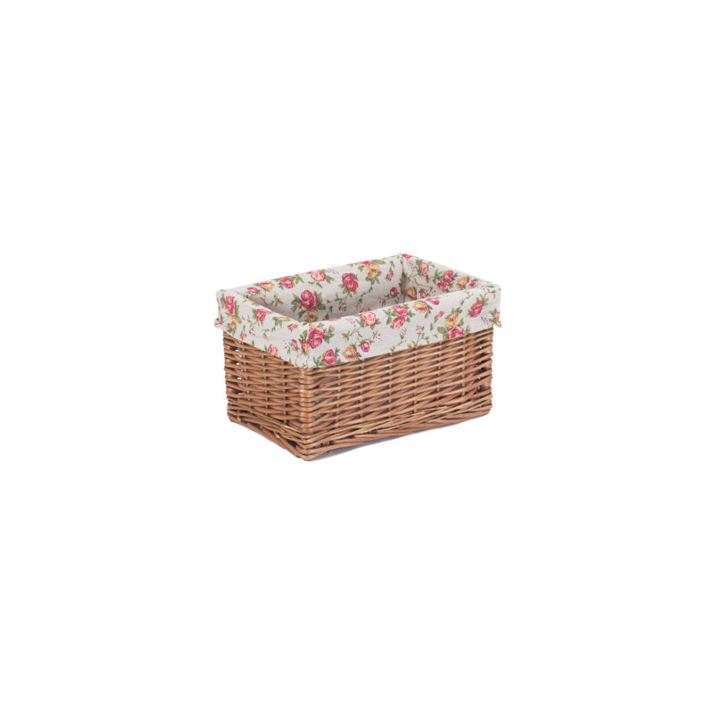 Wicker Storage Basket with Lining, Small