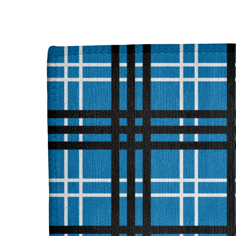 Tapis à carreaux bleu, Rectangle 4 pi x 6 pi