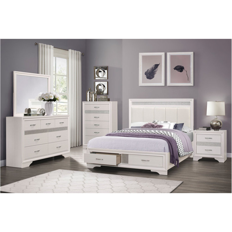 Lit plateforme avec rangement en cuir Jarya 4-1_Betta, Grand, Blanc