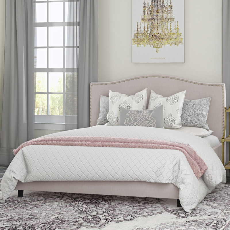 Buckwalter Upholstered Twill Bed, Super King (6'), Grey