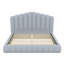 Structure de lit tapissier avec tête de lit en forme de coquillage-2104123305