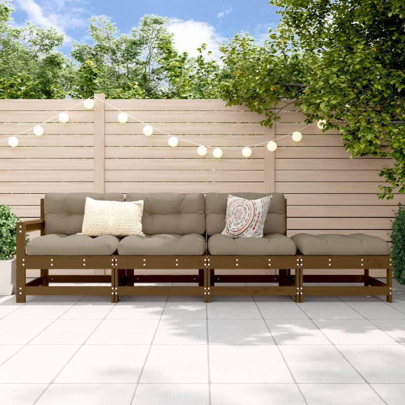 Vespera 62cm Wide Patio Sofa, Brown Pinewood