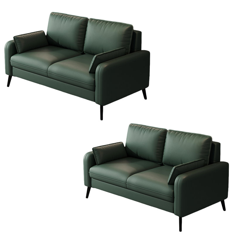 Maushid Modern light luxury double sofa, Similicuir Atrovirens