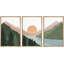 «Mountain Range Pine Forest Lake», reproduction sur toile 3 pièces-91022034-91177405