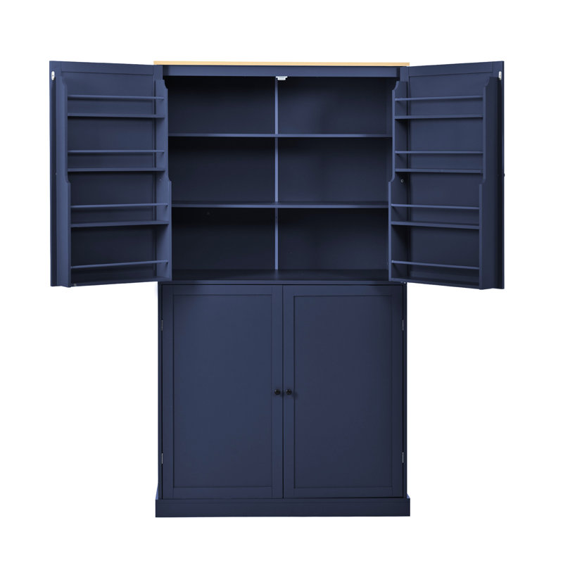 Garde-manger de 40,2 po x 20 po x 71,3 po avec 2 tiroirs, tablettes réglables et 8 portes pour le rangement