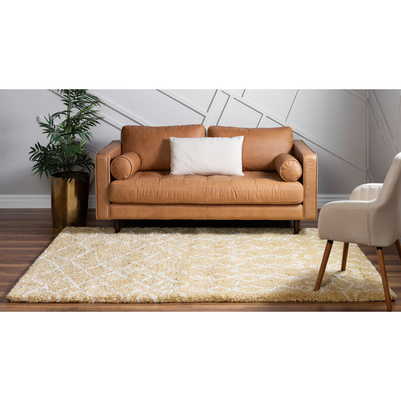 Paquette Geometric Shag Area Rug, Rectangle 122 x 183cm